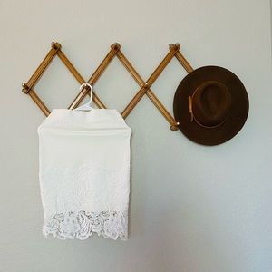 White Pencil skirt with Lace